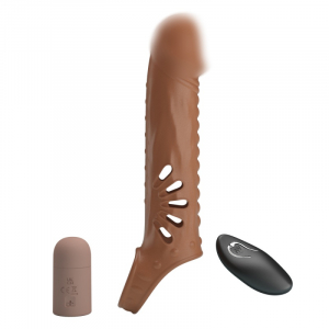 Насадка-удлинитель с вибрацией "Pretty Love" на дистанционном управлении, мулат